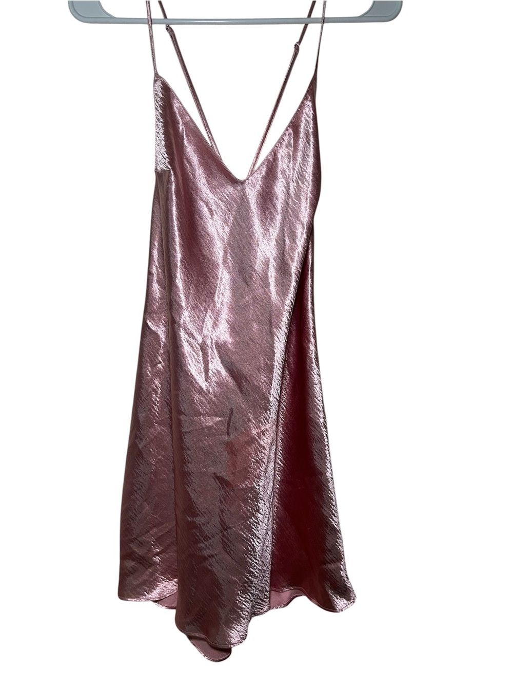 Victoria Secret Slip Satin V-Neck Spaghetti Strap Dress Pink Nighty Sleep Dress